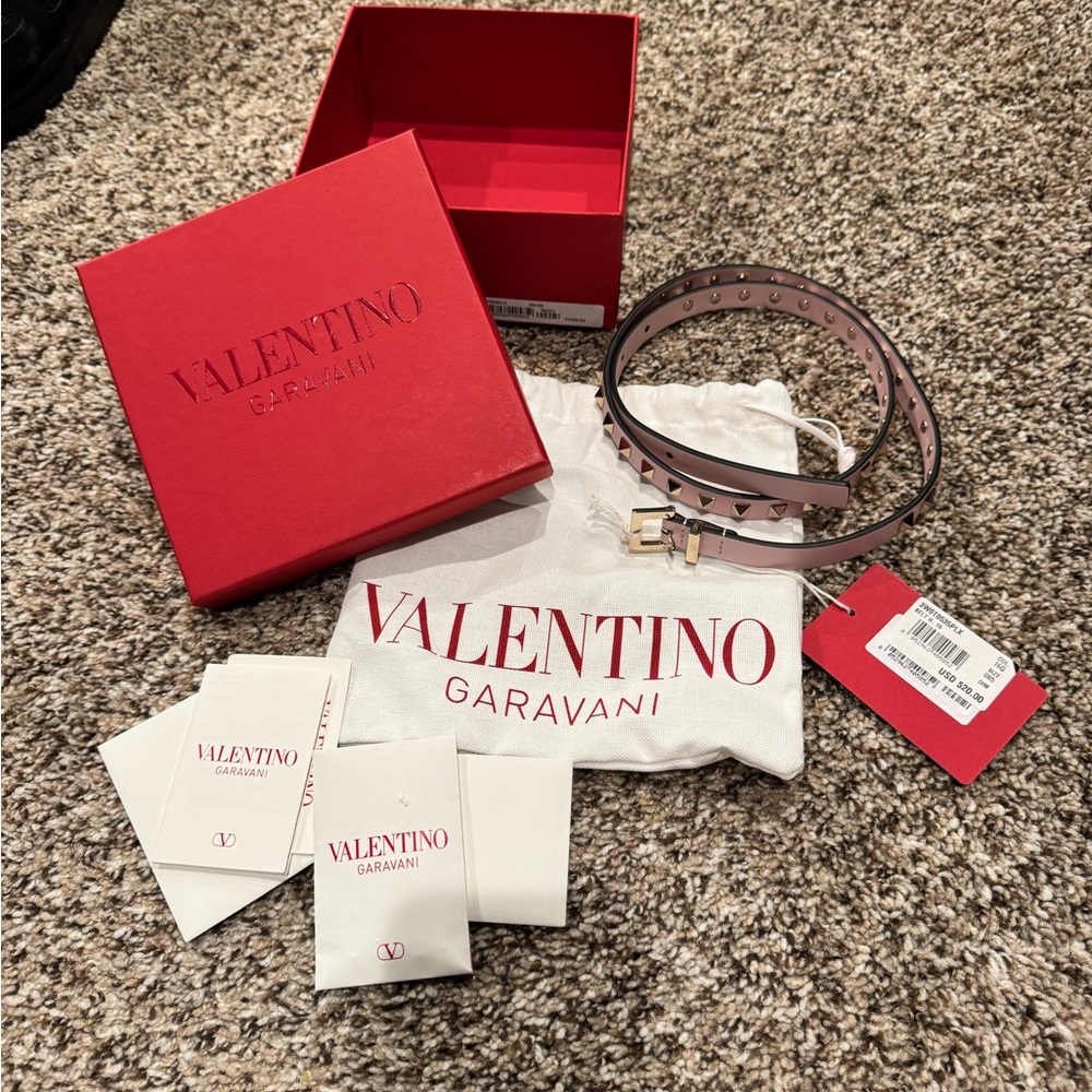 Valentino Garavani Pink Studded Belt